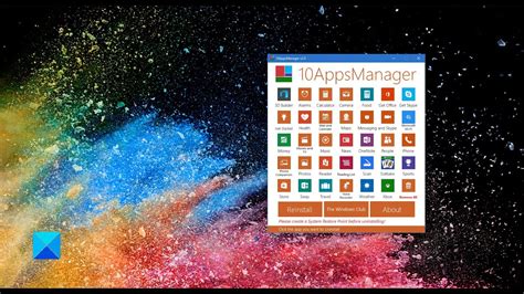 10AppsManager: Uninstall, reinstall preinstalled Windows Store apps.